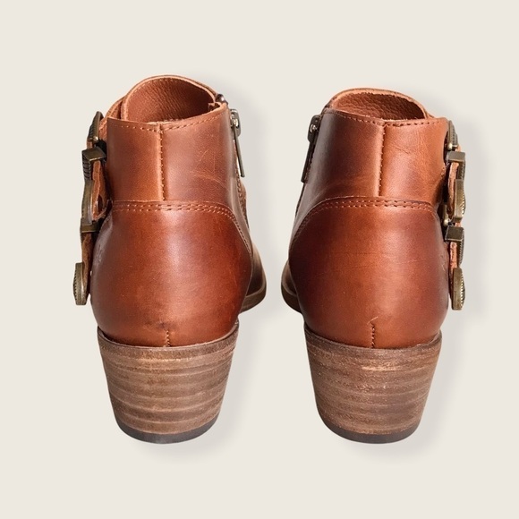 Frye Ray Cognac Leather Belt Western Ankle Bootie - Picture 12 of 15